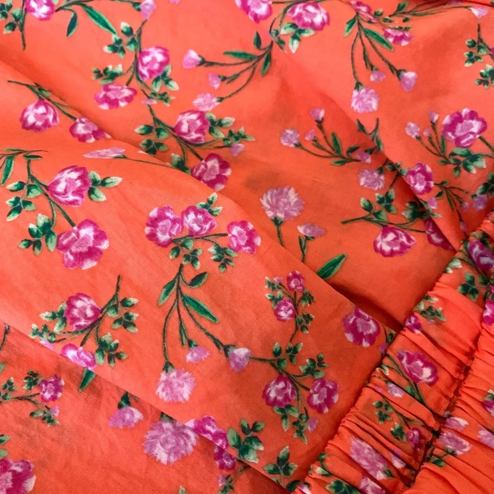 J. Crew Smocked Maxi Skirt in Coral Floral - Picture 4 of 9